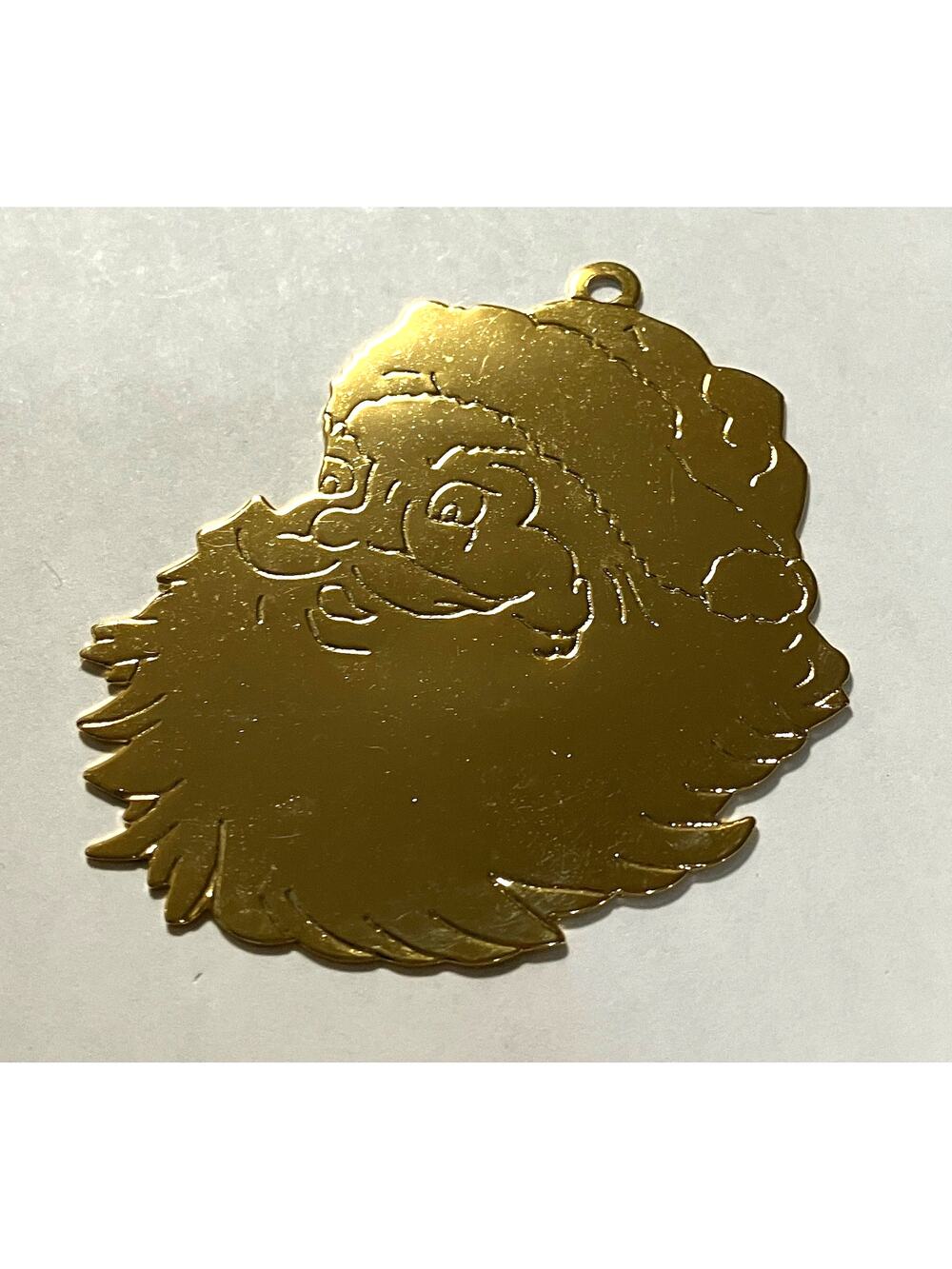 Santa Claus Face Gloria Duchin 1992 Made in USA VTG Brass Etched Ornament